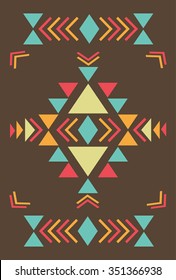 Vector Tribal element, ethnic collection, Aztec style, tribal art, tribal design isolated on light background. Navajo print template