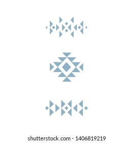 Vector Tribal elements, ethnic collection isolated on white background. Ethnic pattern in native style. Set of ornamental elements and symbols