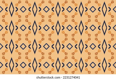 Diseño geométrico de patrones de vectores tribales étnicos ikat. Diseño de patrones de ikat de tela sin brillo para el hogar o el papel tapiz. Diseño perfecto para textil, papel envolvente, papel tapiz, fondo, batik, ilustración.