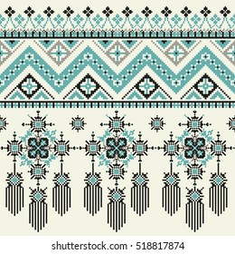 Vector Tribus, un patrón sin fisuras. Ideal para imprimir en tela, papel, diseño web. Antecedentes nacionales.Vector Bordado étnico para mujeres de la moda, impresión o diseño web. impresión de cristal en tela.