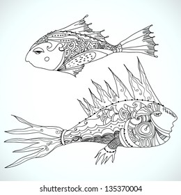 vector tribal fish