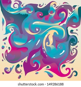 vector tribal fluid colorful seamless pattern background