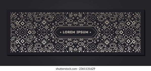 Vector tribal frame, cover template, decorative geometric aztec border
