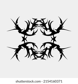 vector tribal geometric tattoo black white background for back tattoo muscular man chest tattoo