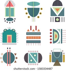 vector tribal icon set. A colorful geometric icon vector file.