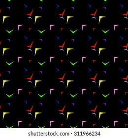 Vector tribal inspired seamless geometric pattern with abstract figures