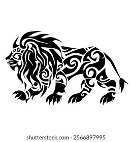 Vector Tribal Lion Symbol of Courage Kua