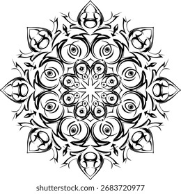 Ornamento tribal del mandala del Vector inspirado en estilo de la herencia balinesa, modelo decorativo abstracto para el uso creativo del diseño