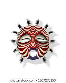 Vector tribal mask over white background 