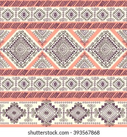Vector Tribal Mexican vintage ethnic seamless pattern
