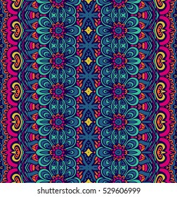 Vector Tribal Mexican vintage ethnic seamless pattern. colorful grunge tribal design