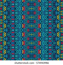 Vector Tribal Mexican vintage ethnic seamless pattern. colorful grunge tribal design