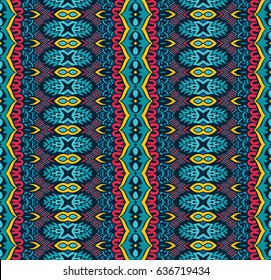 Vector Tribal Mexican vintage ethnic seamless pattern. colorful grunge tribal design