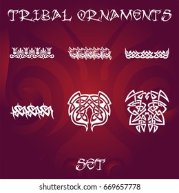 Vector Tribal ornaments set for designs