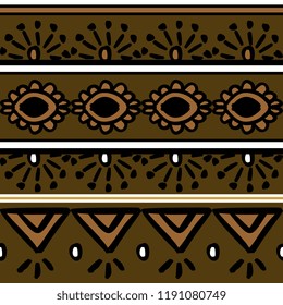 Vector tribal pattern with african style illustration seamless background. Good for your textile fashion wrapping and print.