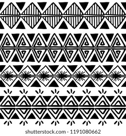 Vector tribal pattern with black and white hand drawn african ethnic drawing. Good for your textile fashion wrapping and print.