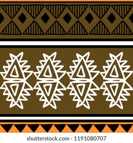 Vector tribal pattern with golden abstract hand drawn african style. Good for your textile fashion wrapping and print. Good for your textile fashion wrapping and print.