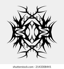 vector tribal pattern tattoo geometric hand art, unique, spooky, very cool, men's, women's body decoration