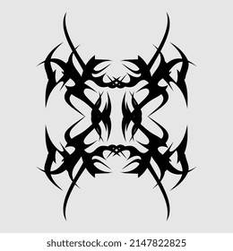 vector tribal pattern tattoo sharp symmetrical geometric metal gothic body decoration