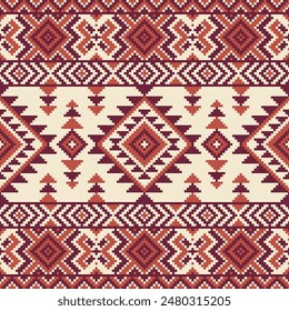 Vector tribal seamless Navajo .pattern,Ethnic ornament.