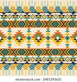 Nahtloses Navajo-Muster aus Vektorgrafik-Stämmen, ethnische Verzierung.