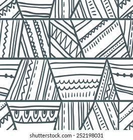 Vector tribal seamless pattern. Geometric background
