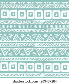 Vector tribal striped seamless pattern. Geometric background