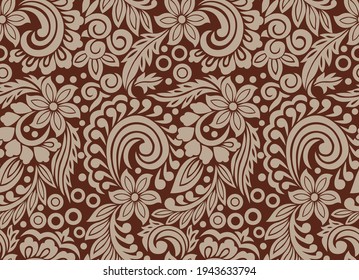 Vector tribal swirly floral pattern design