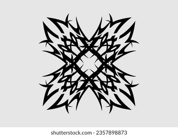 vector tribal symmetrical floral motif