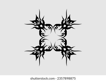 vector tribal symmetrical floral motif