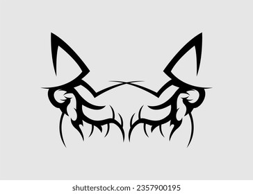 vector tribal tattoo black dragon head horns