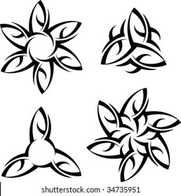 Vector Tribal tattoo set