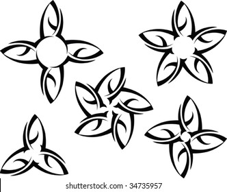 Juego de tatuajes tribales vectoriales
