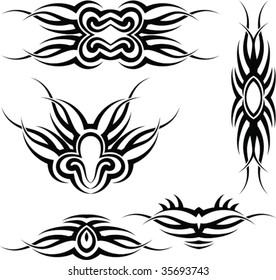 Vector Tribal tattoo set