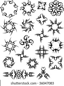 Vector Tribal tattoo set