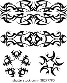 Vector Tribal tattoo set