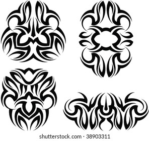 Vector Tribal tattoo set