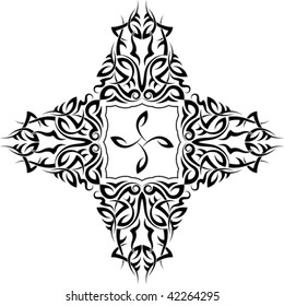 Vector Tribal tattoo set Cross