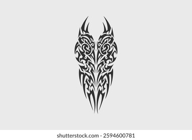 Vector tribal tattoo. Silhouette illustration. Isolated abstract element