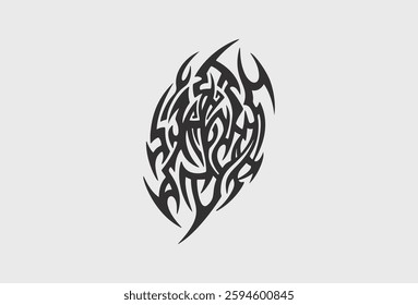 Vector tribal tattoo. Silhouette illustration. Isolated abstract element