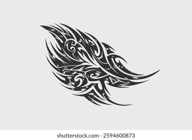 Vector tribal tattoo. Silhouette illustration. Isolated abstract element