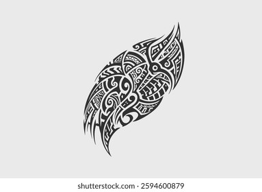 Vector tribal tattoo. Silhouette illustration. Isolated abstract element