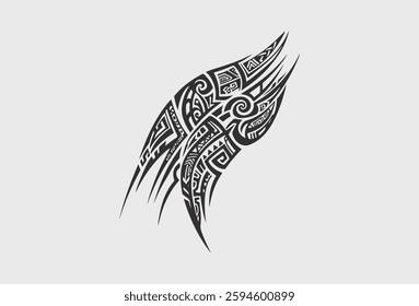 Vector tribal tattoo. Silhouette illustration. Isolated abstract element