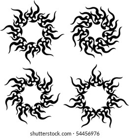 Vector Tribal Tattoo Sun Flame Design Stock Vector (Royalty Free ...