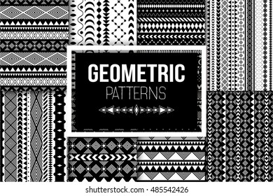 Vector tribal texture set of backgrounds