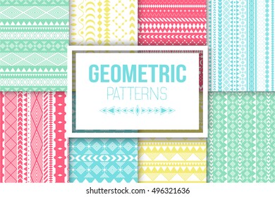 Vector tribal texture set of backgrounds