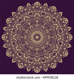 Vector tribal vintage ethnic element for print. Mandala background. Handmade oriental ornament.