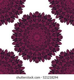Vector tribal vintage ethnic seamless pattern for print. Mandala background. Handmade oriental ornament.