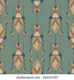 Vector Tribal vintage ethnic seamless pattern. Aztec, mexican, navajo, african motif