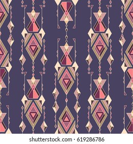 Vector Tribal vintage ethnic seamless pattern. Aztec, mexican, navajo, african motif